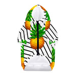 Black Geometric Pineapple Pattern Print Dog Zip Up Hoodie