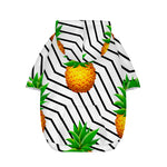 Black Geometric Pineapple Pattern Print Dog Zip Up Hoodie