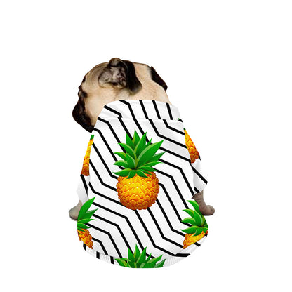 Black Geometric Pineapple Pattern Print Dog Zip Up Jacket
