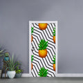 Black Geometric Pineapple Pattern Print Door Sticker