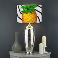 Black Geometric Pineapple Pattern Print Drum Lamp Shade