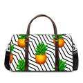 Black Geometric Pineapple Pattern Print Duffel Bag