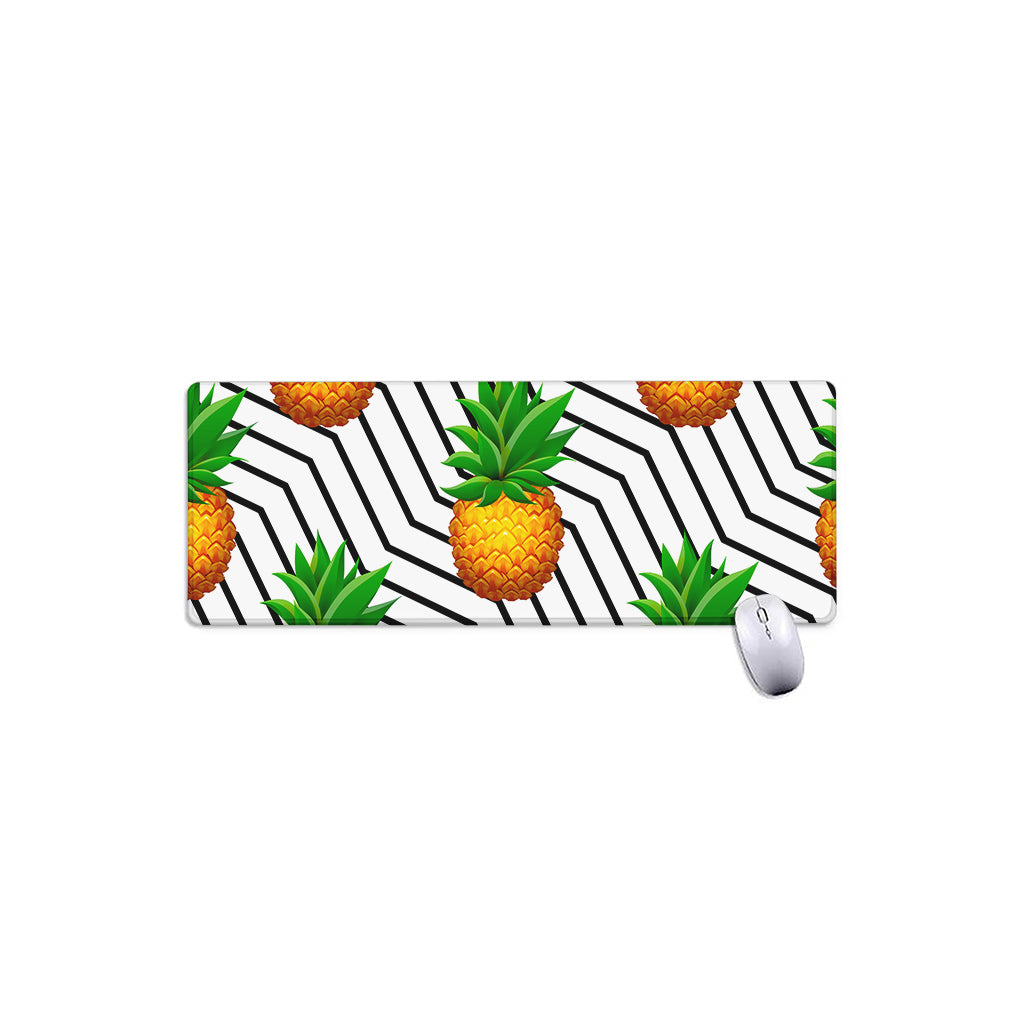 Black Geometric Pineapple Pattern Print Extended Mouse Pad