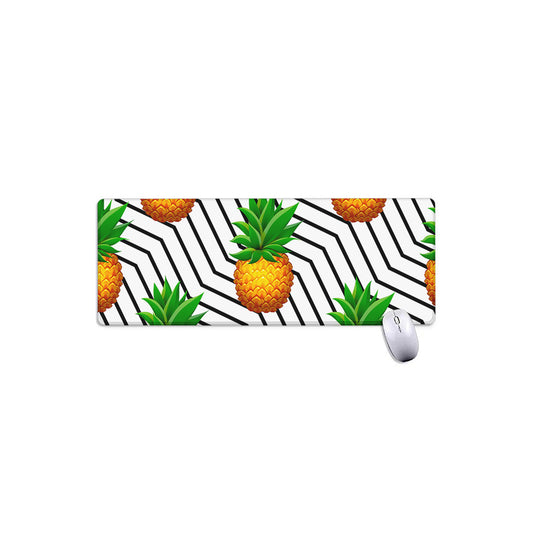 Black Geometric Pineapple Pattern Print Extended Mouse Pad