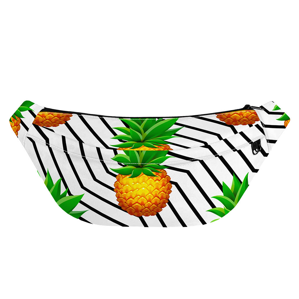 Black Geometric Pineapple Pattern Print Fanny Pack