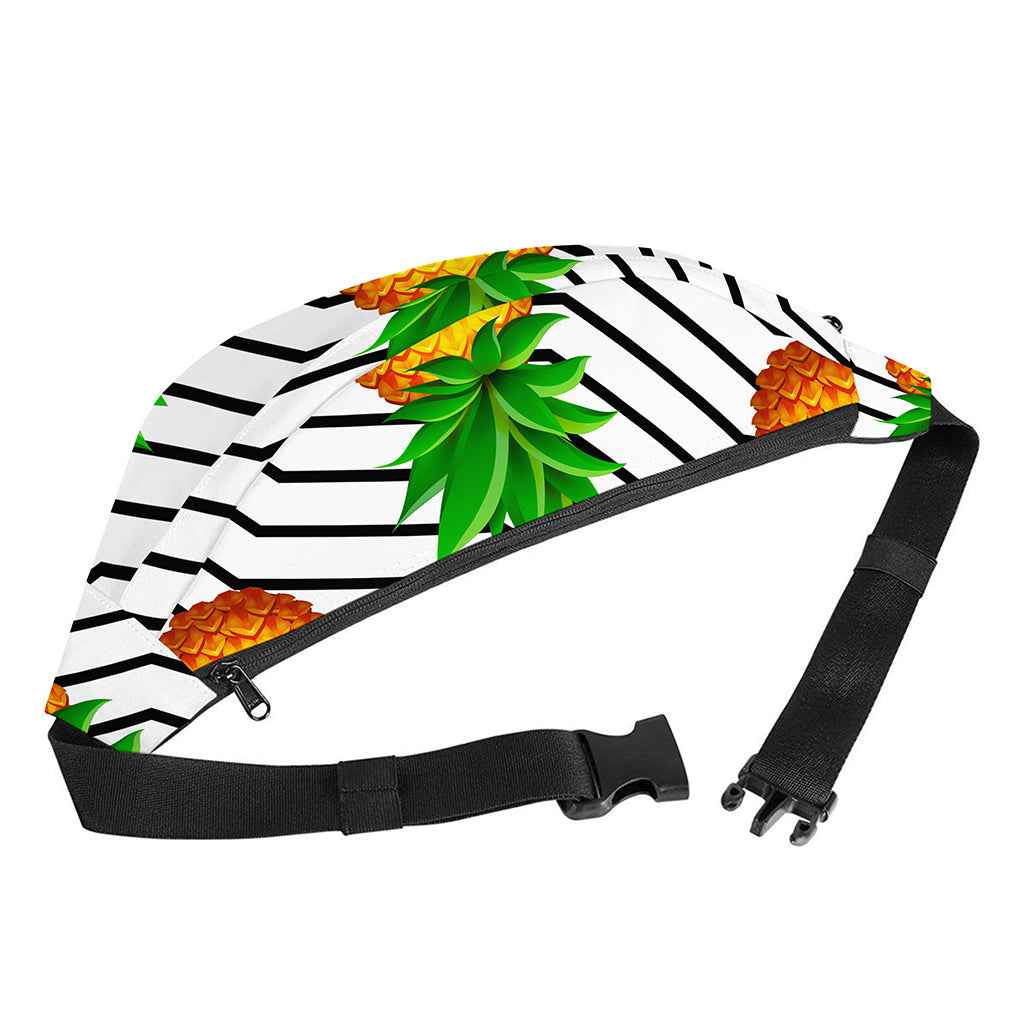 Black Geometric Pineapple Pattern Print Fanny Pack