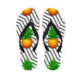 Black Geometric Pineapple Pattern Print Flip Flops
