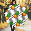Black Geometric Pineapple Pattern Print Foldable Umbrella