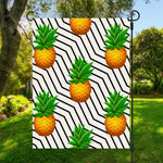 Black Geometric Pineapple Pattern Print Garden Flag