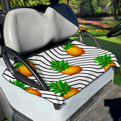 Black Geometric Pineapple Pattern Print Golf Cart Seat Cover