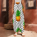 Black Geometric Pineapple Pattern Print Harem Pants