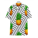 Black Geometric Pineapple Pattern Print Hawaiian Shirt