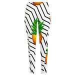 Black Geometric Pineapple Pattern Print High-Waisted Pocket Leggings