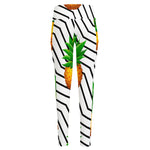 Black Geometric Pineapple Pattern Print High-Waisted Pocket Leggings