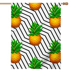 Black Geometric Pineapple Pattern Print House Flag