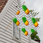 Black Geometric Pineapple Pattern Print House Flag