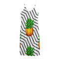 Black Geometric Pineapple Pattern Print Jersey Midi Cami Dress