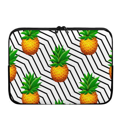 Black Geometric Pineapple Pattern Print Laptop Sleeve