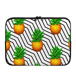 Black Geometric Pineapple Pattern Print Laptop Sleeve