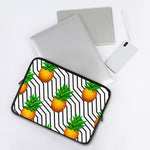 Black Geometric Pineapple Pattern Print Laptop Sleeve
