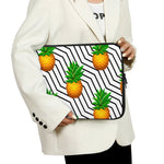 Black Geometric Pineapple Pattern Print Laptop Sleeve