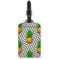Black Geometric Pineapple Pattern Print Luggage Tag