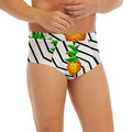 Black Geometric Pineapple Pattern Print Men's Briefs