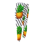Black Geometric Pineapple Pattern Print Men's Compression Pants