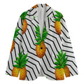 Black Geometric Pineapple Pattern Print Men's Cotton Blazer