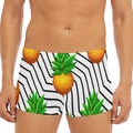 Black Geometric Pineapple Pattern Print Men's Short Boxer Briefs