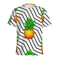 Black Geometric Pineapple Pattern Print Men's Athletic T-Shirt