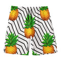 Black Geometric Pineapple Pattern Print Men's Swim Trunks