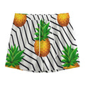 Black Geometric Pineapple Pattern Print Mesh Shorts