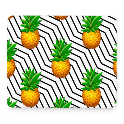 Black Geometric Pineapple Pattern Print Mouse Pad