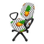 Black Geometric Pineapple Pattern Print Office Chair Cover