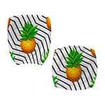 Black Geometric Pineapple Pattern Print Office Chair Cover