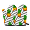 Black Geometric Pineapple Pattern Print Oven Mitts