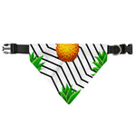 Black Geometric Pineapple Pattern Print Over The Collar Dog Bandana