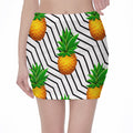 Black Geometric Pineapple Pattern Print Pencil Mini Skirt