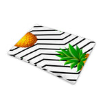 Black Geometric Pineapple Pattern Print Pet Cooling Mat Cover
