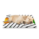 Black Geometric Pineapple Pattern Print Pet Cooling Mat Cover