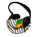 Black Geometric Pineapple Pattern Print Pet Sling Carrier