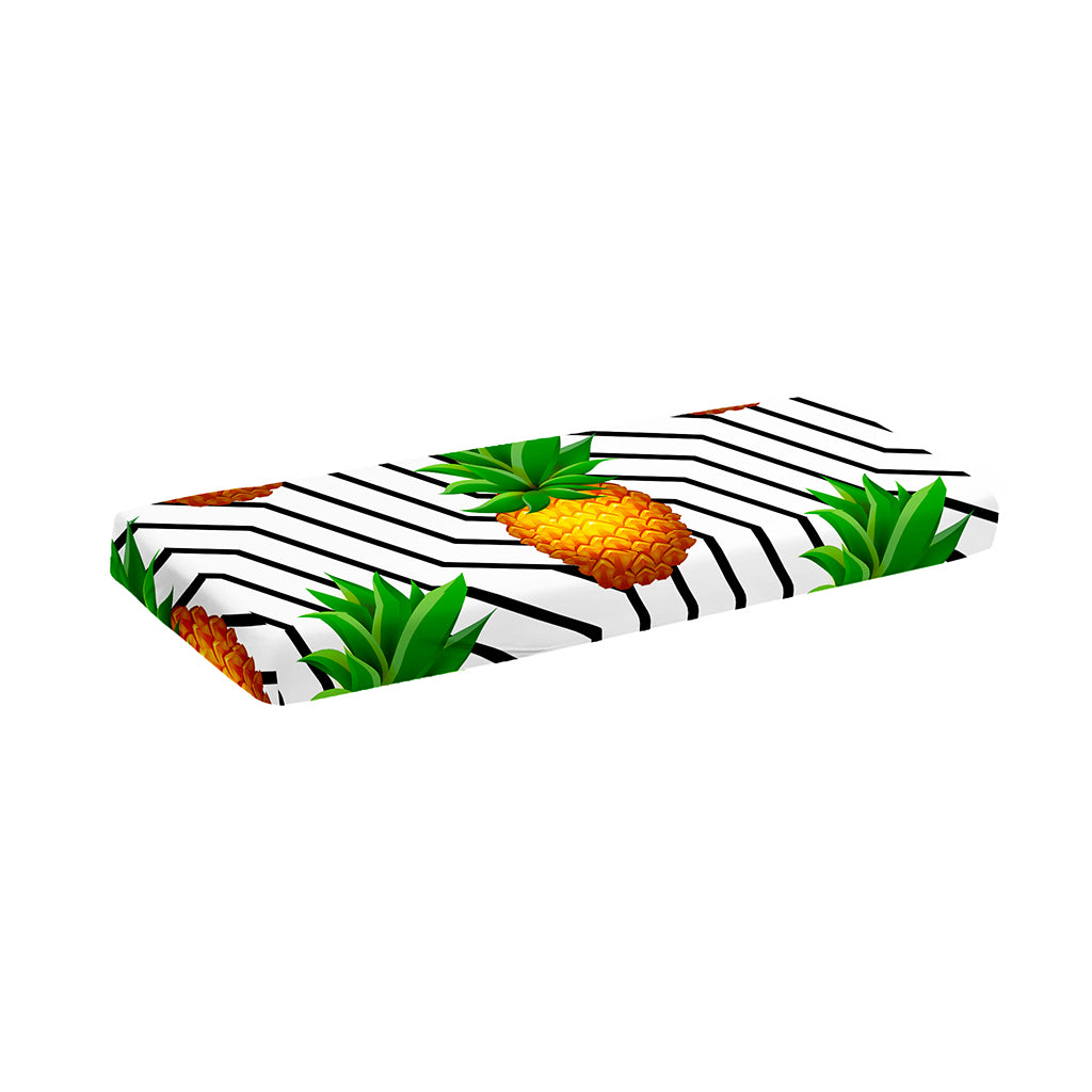 Black Geometric Pineapple Pattern Print Piano Keyboard Cover