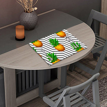 Black Geometric Pineapple Pattern Print Placemat