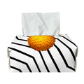 Black Geometric Pineapple Pattern Print Rectangle Tissue Box Cover