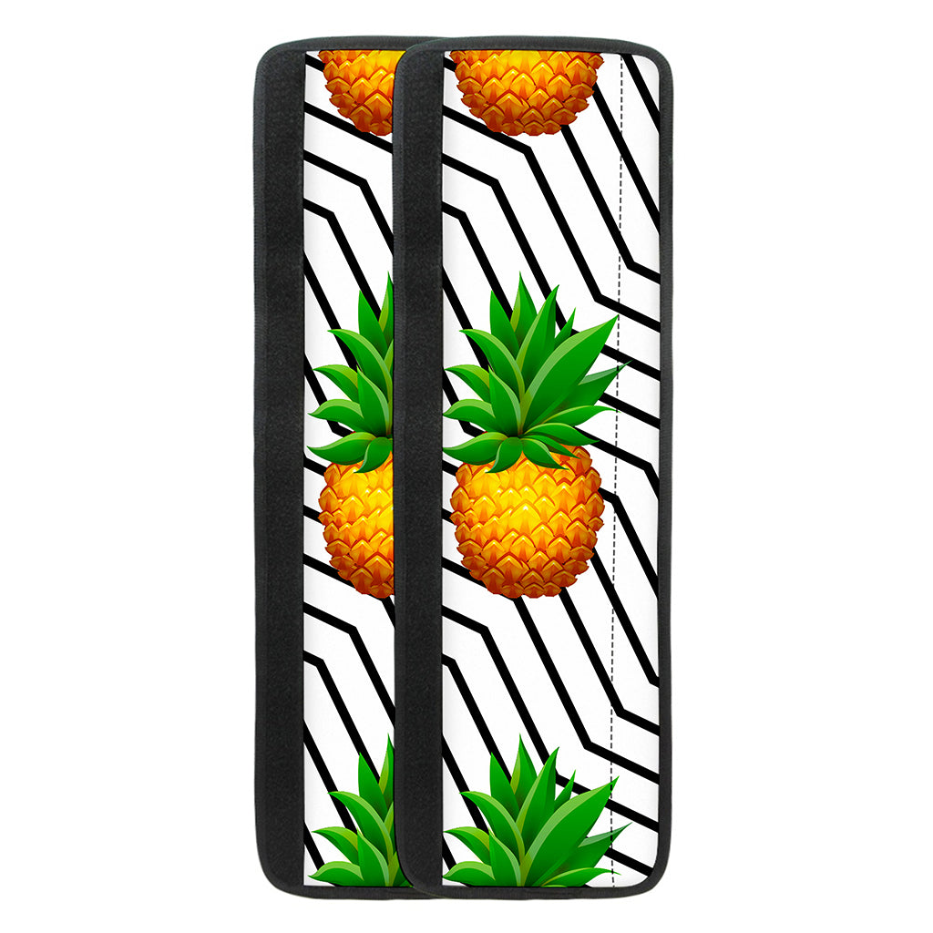 Black Geometric Pineapple Pattern Print Refrigerator Handle Covers