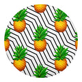 Black Geometric Pineapple Pattern Print Round Blanket