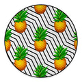 Black Geometric Pineapple Pattern Print Round Floor Mat