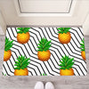 Black Geometric Pineapple Pattern Print Rubber Doormat