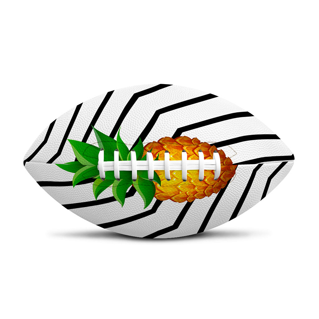 Black Geometric Pineapple Pattern Print Rugby Ball